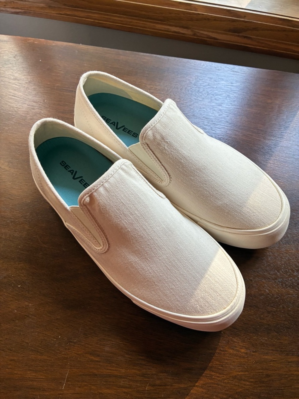 SeaVees Baja Platform Slip-On Canvas Sneakers in Off-White